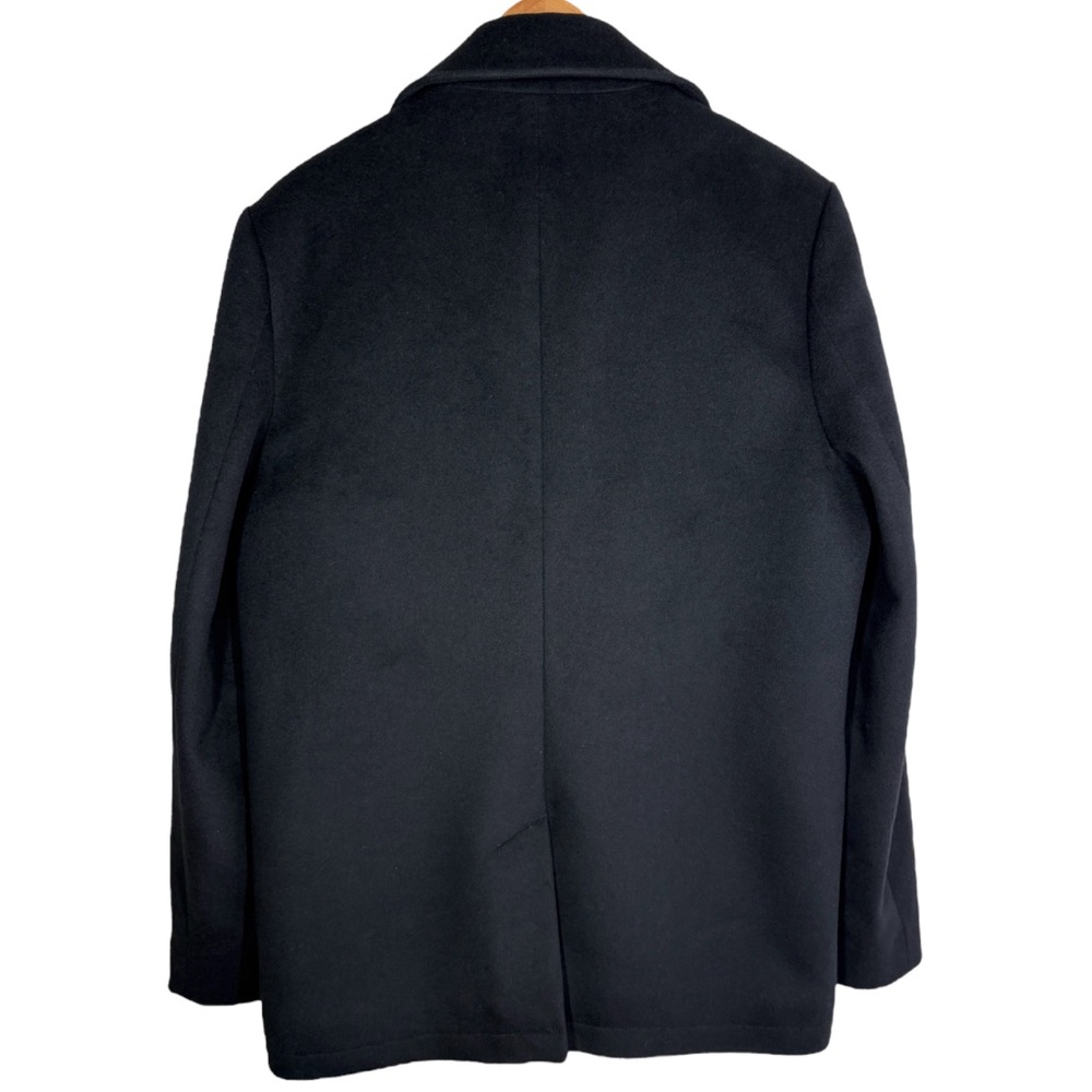 EVERLANE Mens Modern Peacoat Wool Cashmere Double Breasted Size XL Black - Picture 4 of 16